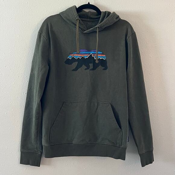 Patagonia Other - Patagonia Men’s Uprisal Hoodie Size M Olive Green Bear Logo Outdoor Hiking